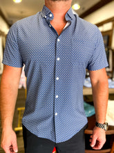 Load image into Gallery viewer, Leeward Dress Shirt Coastal Fjord Hatch Mark - TRIM