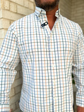 Load image into Gallery viewer, Leeward No Tuck LS Dress Shirt White Casita Plaid Classic