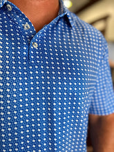 Load image into Gallery viewer, Performance Polo - Texas Blue and White