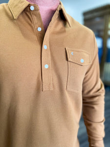 Long Sleeve Players Polo Shirt - Almond Brother