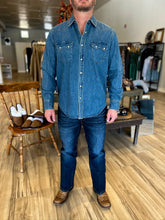 Load image into Gallery viewer, Roadhouse Ringspun Indigo Western Shirt