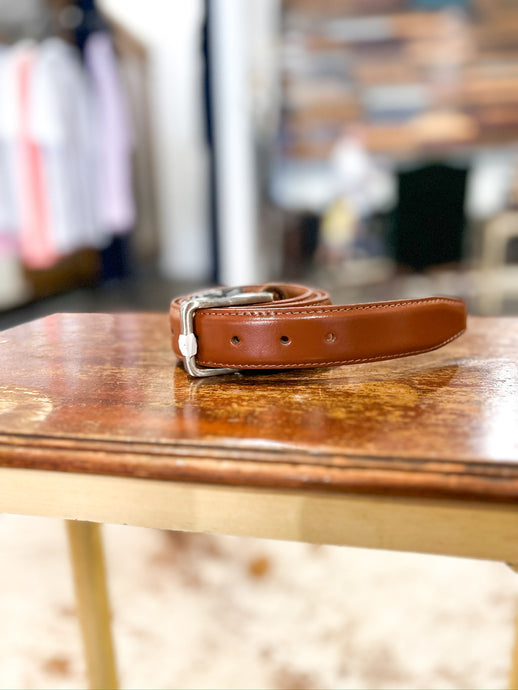 Genuine Leather Cognac Belt