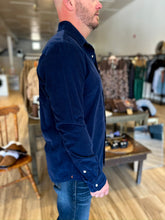 Load image into Gallery viewer, Corduroy Pearl Snap Shirt - Navy