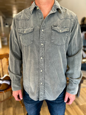 Jackson Cord Western Buttondown Shirt - Charcoal