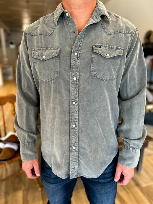 Jackson Cord Western Buttondown Shirt - Charcoal
