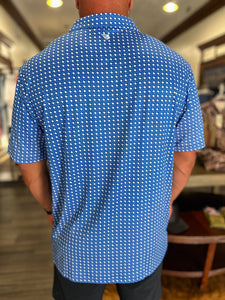 Performance Polo - Texas Blue and White