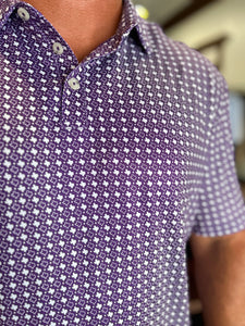 Performance Polo - Texas Purple and White