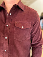 Load image into Gallery viewer, Corduroy Pearl Snap Shirt - Cherrywood