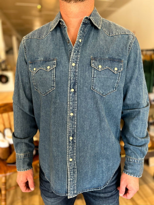Roadhouse Ringspun Indigo Western Shirt