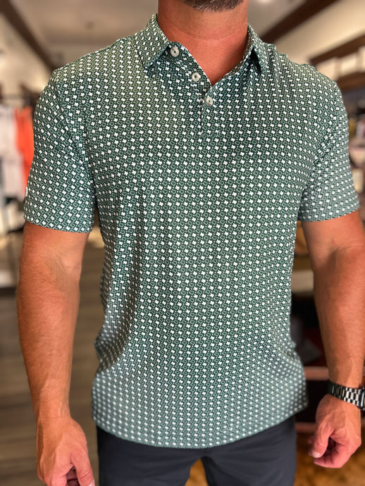 Performance Polo - Texas Green and White