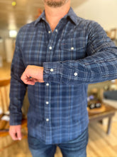Load image into Gallery viewer, Corduroy Pearl Snap Shirt - Dusty Blue Plaid