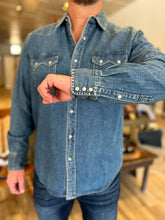 Load image into Gallery viewer, Roadhouse Ringspun Indigo Western Shirt