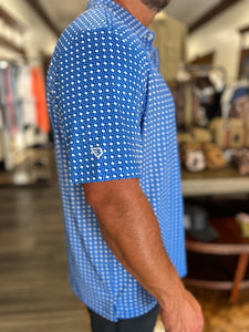 Performance Polo - Texas Blue and White