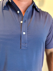 Tour Range Polo - Casper Stripe - Navy with Stripe