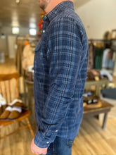 Load image into Gallery viewer, Corduroy Pearl Snap Shirt - Dusty Blue Plaid
