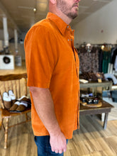 Load image into Gallery viewer, Short Sleeve Corduroy Pearl Snap - Burnt Orange