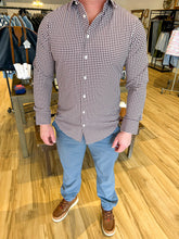 Load image into Gallery viewer, Leeward LS Dress Shirt - Eggplant Crew Gingham - TRIM