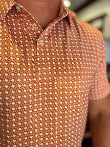 Performance Polo - Texas Orange and White