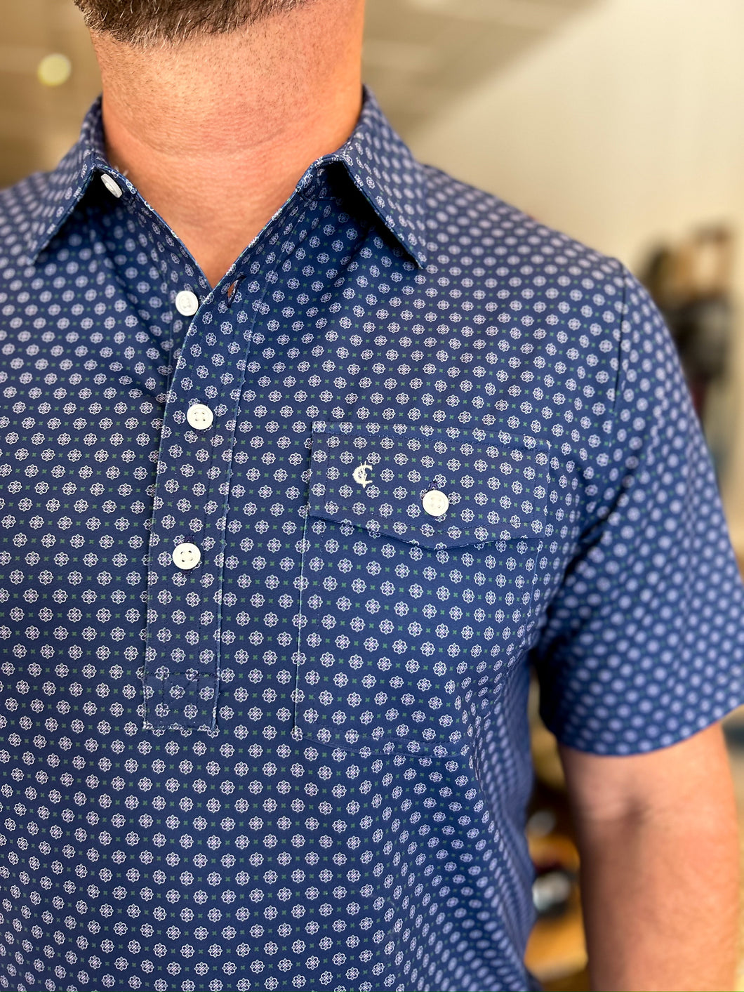 Performance Sport Players Shirt - Medallion Print