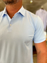 Load image into Gallery viewer, Versa SS Polo Cloud Blue Alternating Stripe Shirt - TRIM