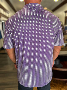 Performance Polo - Texas Purple and White