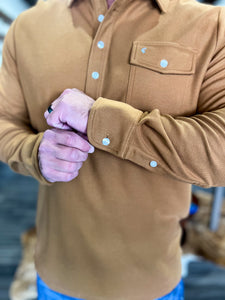 Long Sleeve Players Polo Shirt - Almond Brother