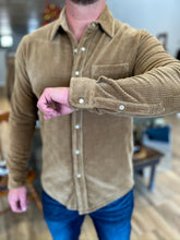 Load image into Gallery viewer, Velour Pearl Snap Shirt - Jacquard - Whiskey
