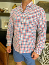 Load image into Gallery viewer, Leeward LS Dress Trim Shirt - Red Blue Multi Check