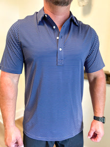 Tour Range Polo - Casper Stripe - Navy with Stripe