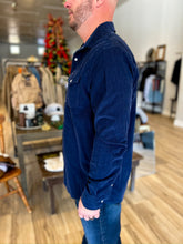 Load image into Gallery viewer, Corduroy Pearl Snap Shirt - Navy