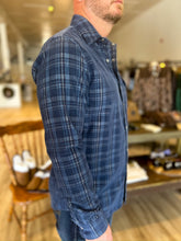 Load image into Gallery viewer, Corduroy Pearl Snap Shirt - Dusty Blue Plaid