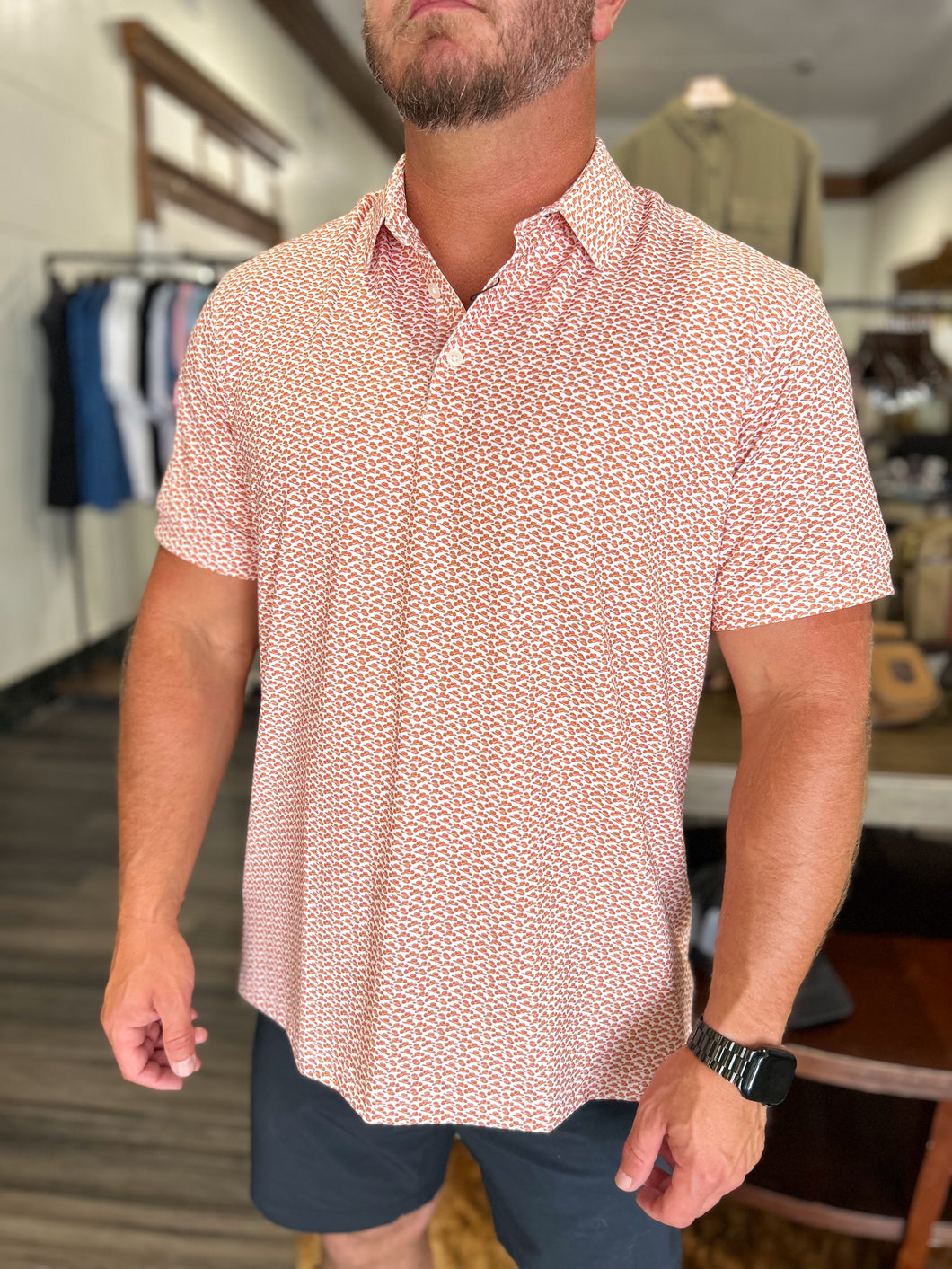 Versa SS Burnt Orange Big Texas Polo