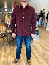 Load image into Gallery viewer, Corduroy Pearl Snap Shirt - Cherrywood