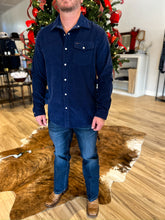 Load image into Gallery viewer, Corduroy Pearl Snap Shirt - Navy