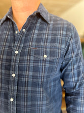 Load image into Gallery viewer, Corduroy Pearl Snap Shirt - Dusty Blue Plaid